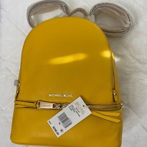 Michael Kors Sunflower Yellow Rhea Zip Backpack